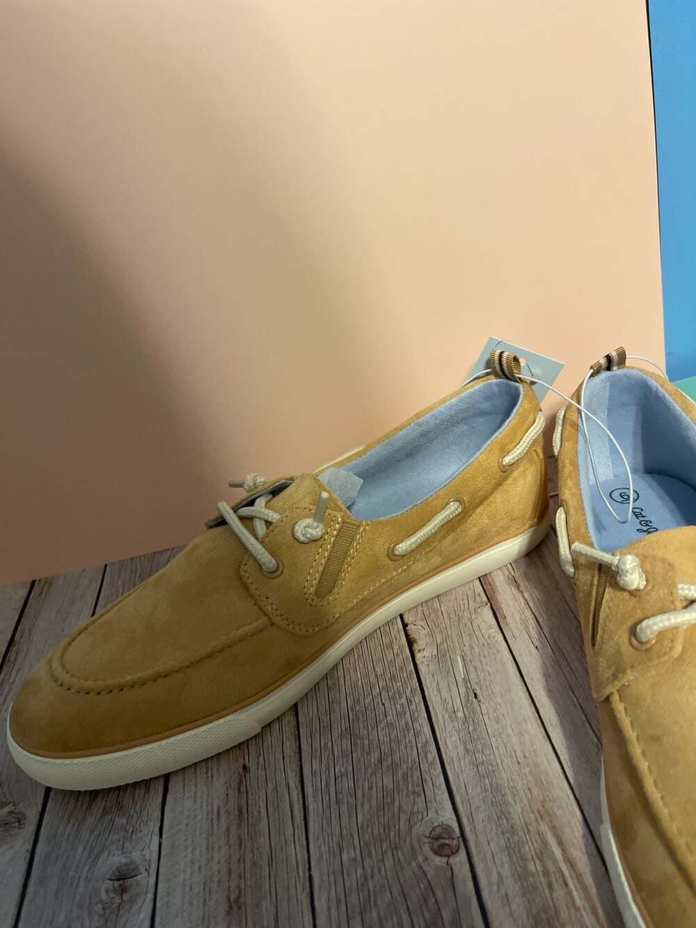 Cat & Jack Boys Reece Slip-On Boat Shoes Suede Beige Size 6 - Picture 5 of 6